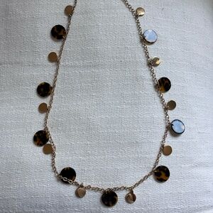 J. Crew tortoise and gold necklace; approximately 29" in length; EUC